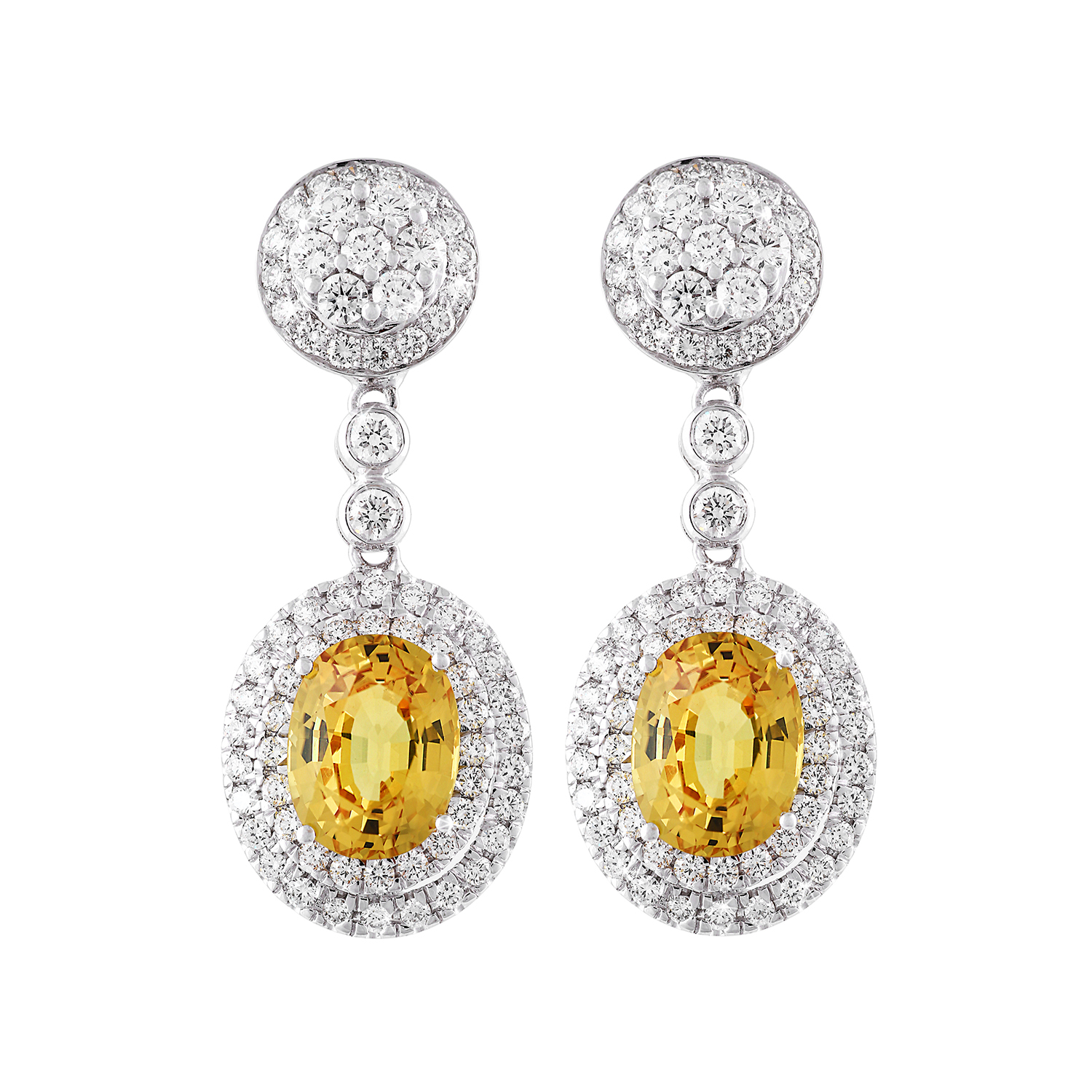 Bespoke Jewellery Singapore Exotic Gems & Jewellery Pte Ltd Yellow Sapphire Diamond Earrings