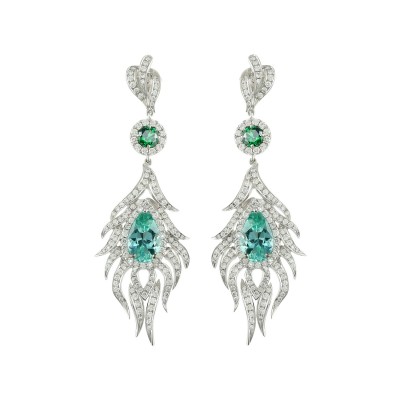 Bespoke Jewellery Singapore Exotic Gems & Jewellery Pte Ltd Paraiba Diamond Earrings