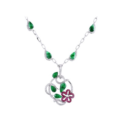 Bespoke Jewellery Singapore Exotic Gems & Jewellery Pte Ltd Jade Ruby Diamond Necklace