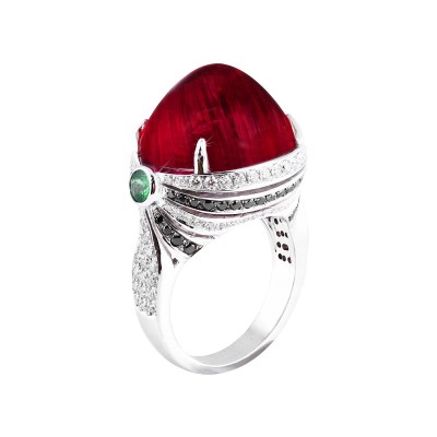 Bespoke Jewellery Singapore Exotic Gems & Jewellery Pte Ltd Rubelite Diamond Ring