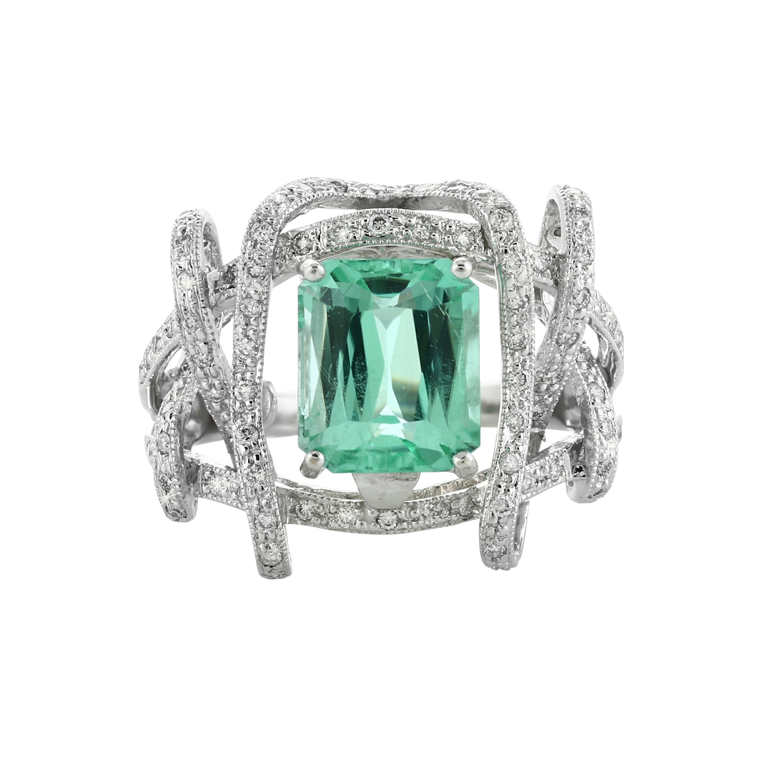 Bespoke Jewellery Singapore Exotic Gems & Jewellery Pte Ltd Green Tourmaline Diamond Ring